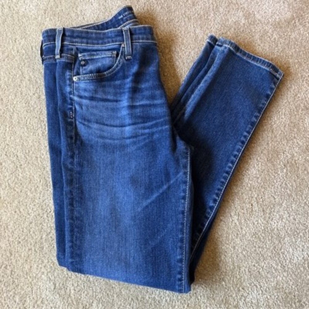 AG Adriano Goldschmied Jeans Slim Straight Stevie Ankle Size 28R Blue Good